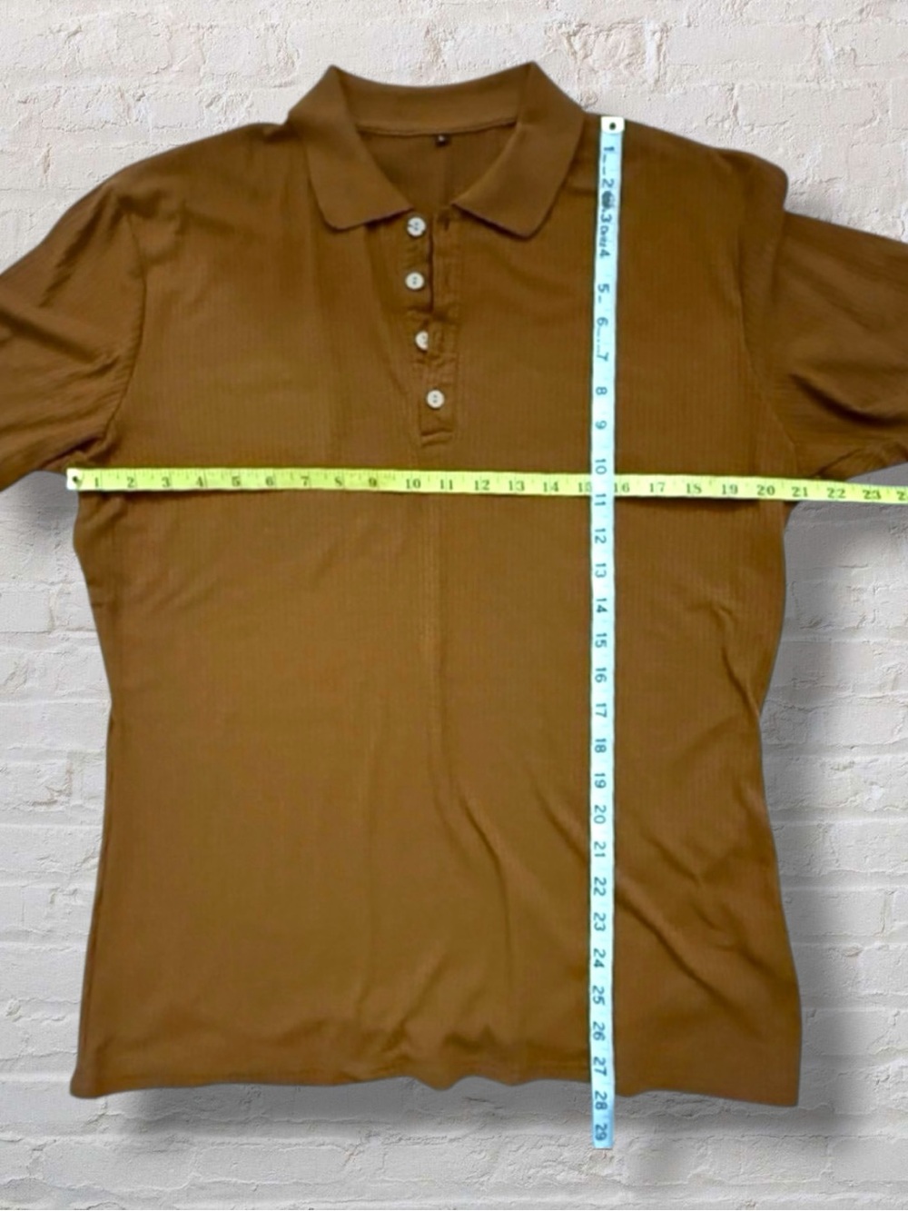URRU Men’s Brown Short Sleeve Muscle Stretch Polo Shirt – Size Large - Picture 7 of 9